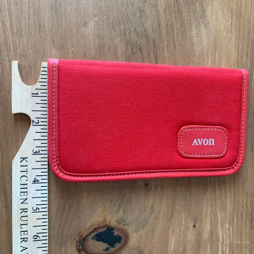Avon Red Order Book Cover Folio Vintage in Box Pen